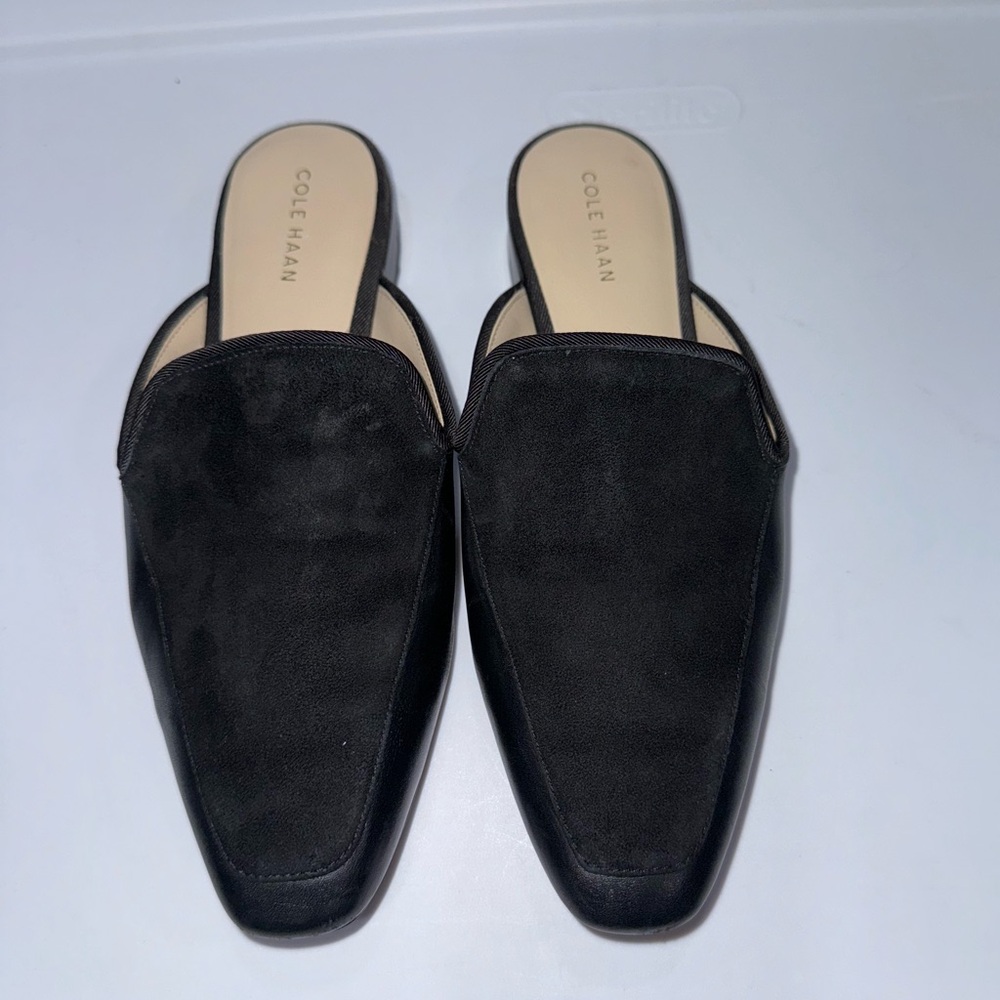 Cole Haan Black Suede Mules Grand 360 Size 7.5